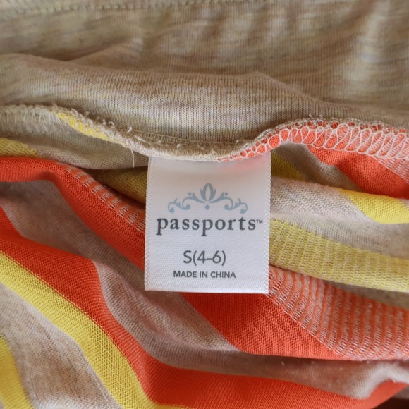 Passports Maxi Skirt Womens S Multicolor Striped Polyester Elastic Waist Stretch - Picture 6 of 8